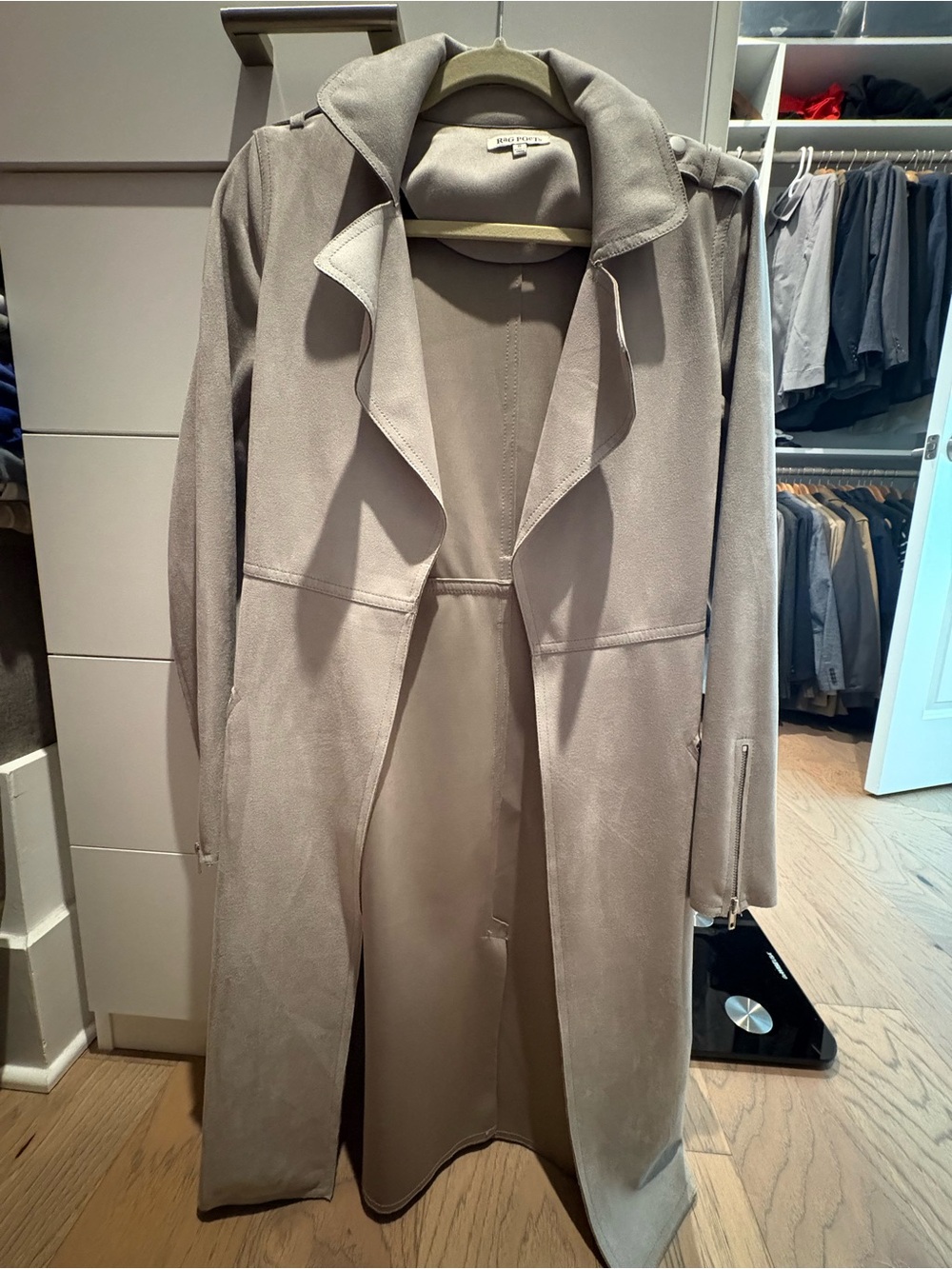 Rag Poets - Long Grey Women's Trench Coat